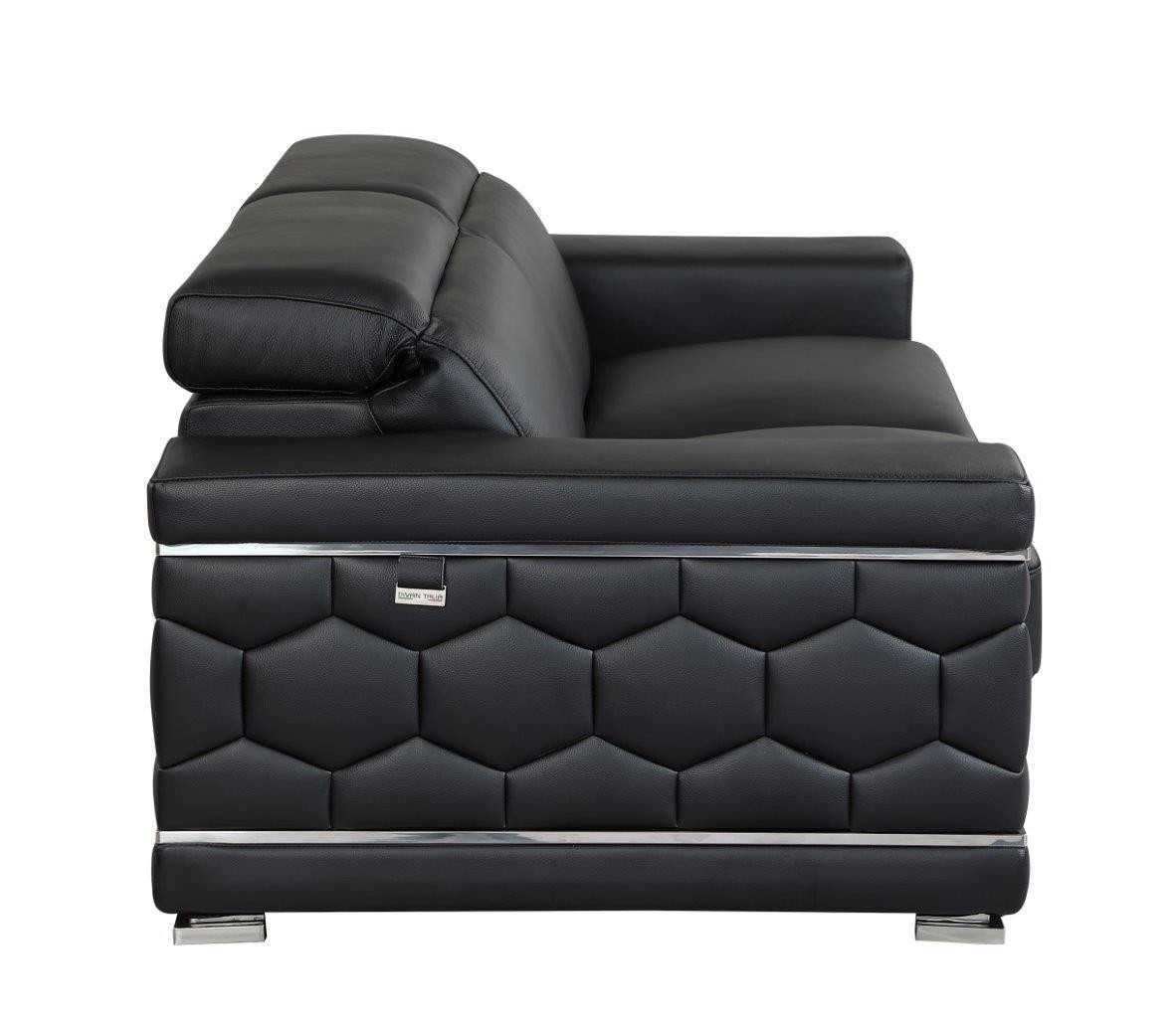 GUF 692 Sofa - Black, Genuine Italian Leather