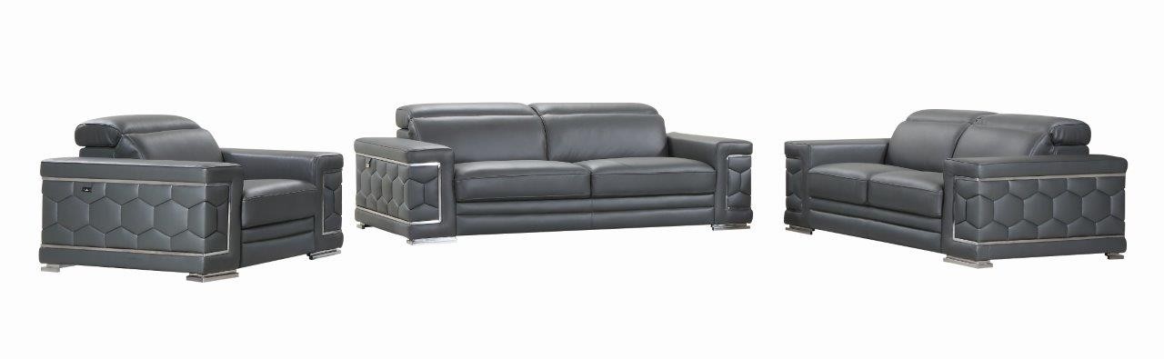 GUF 692 Sofa Set - Dark Gray, Genuine Italian Leather