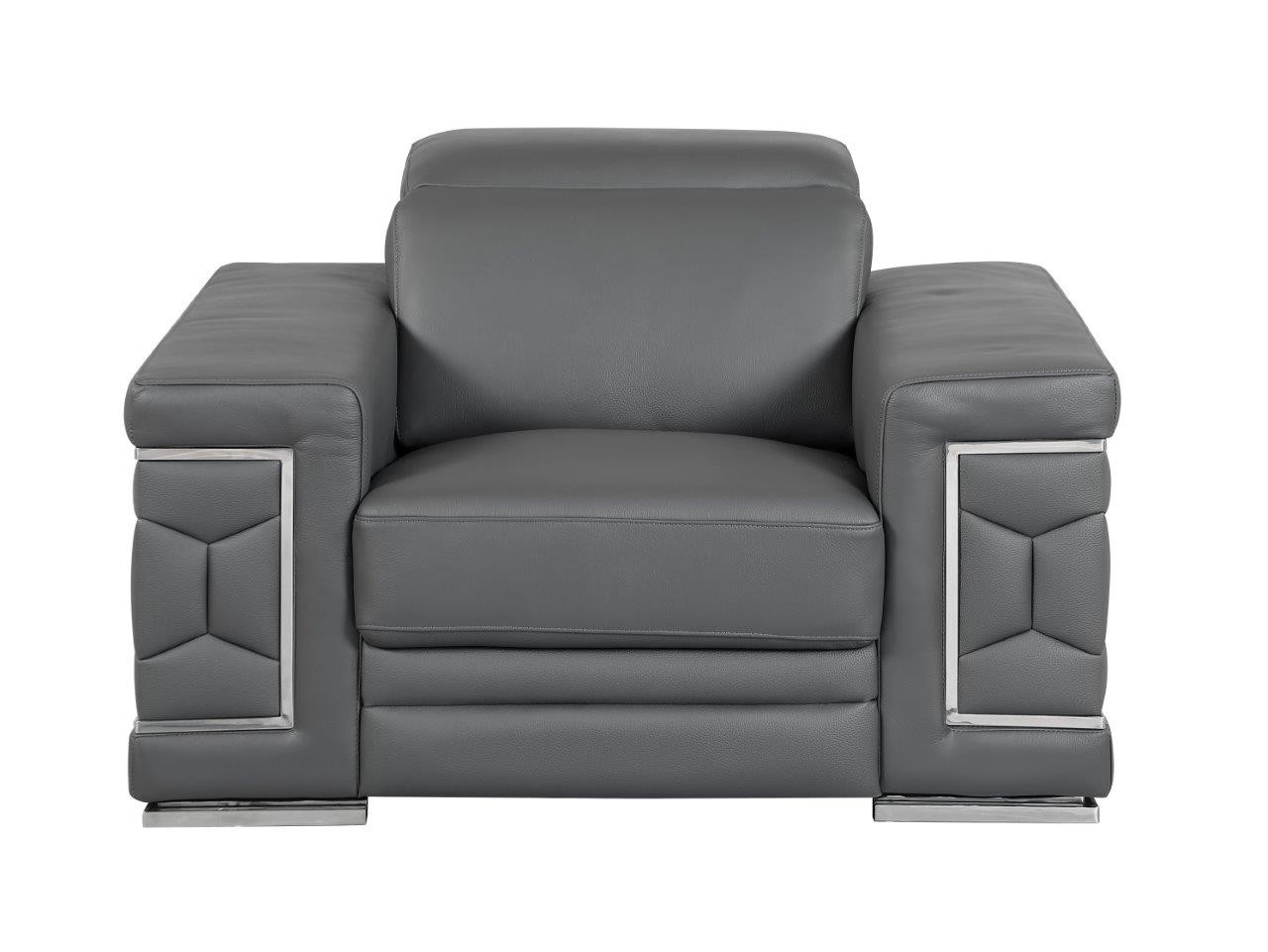 GUF 692 Sofa Set - Dark Gray, Genuine Italian Leather