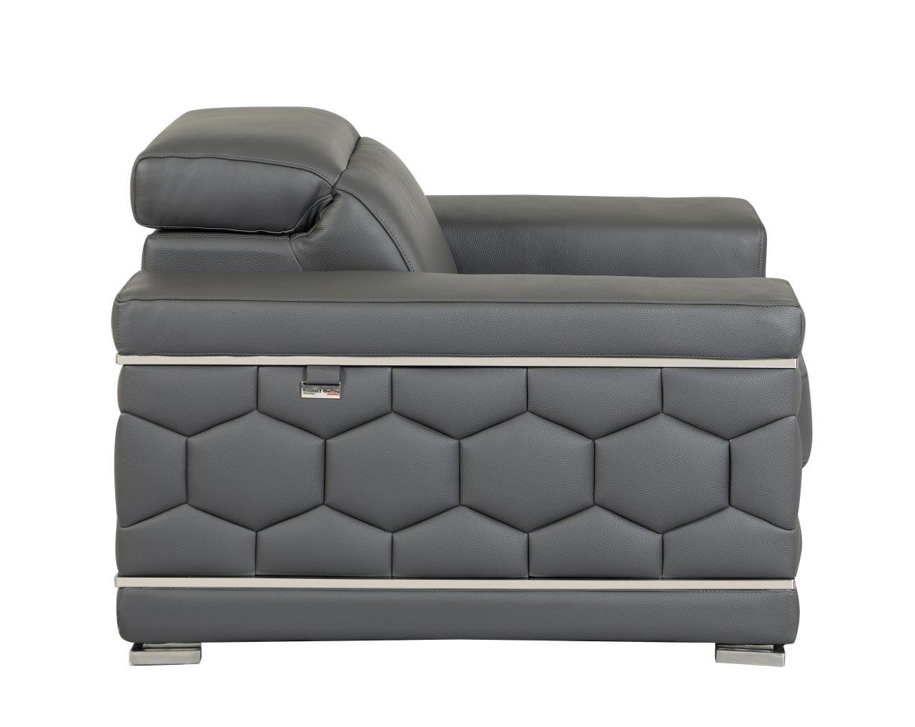 GUF 692 Sofa Set - Dark Gray, Genuine Italian Leather