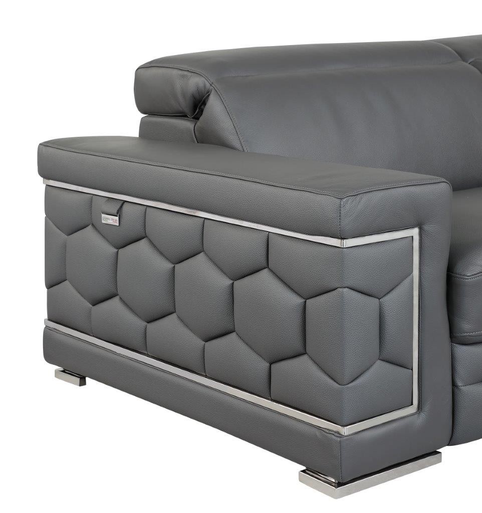 GUF 692 Loveseat - Dark Gray, Genuine Italian Leather