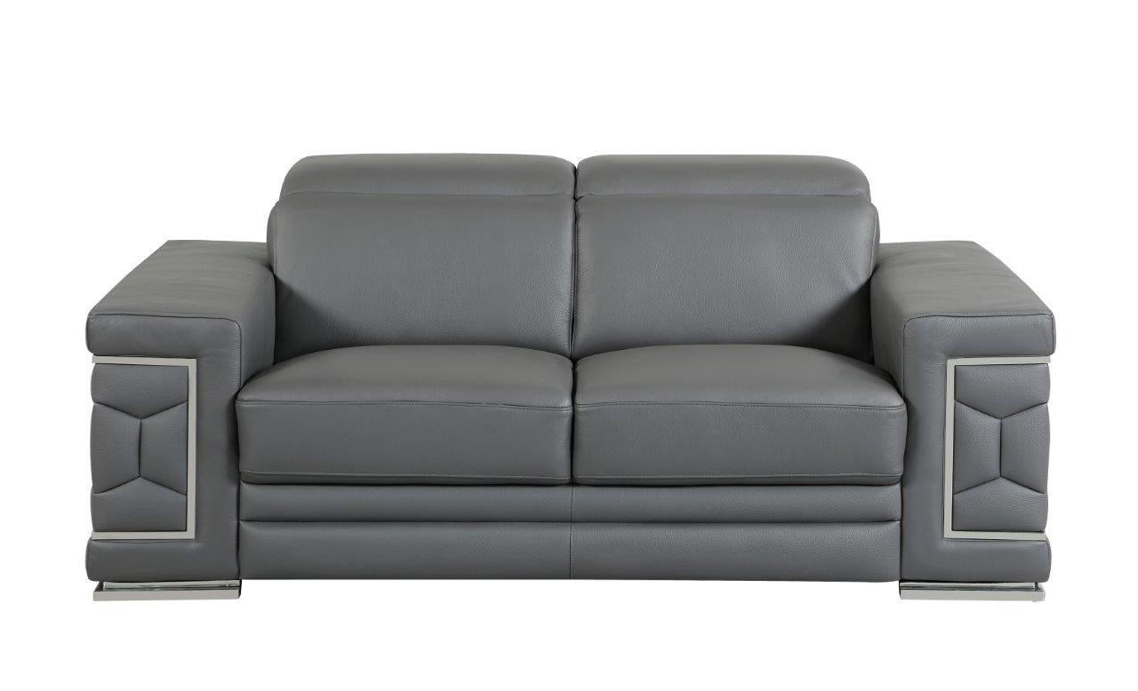 GUF 692 Loveseat - Dark Gray, Genuine Italian Leather
