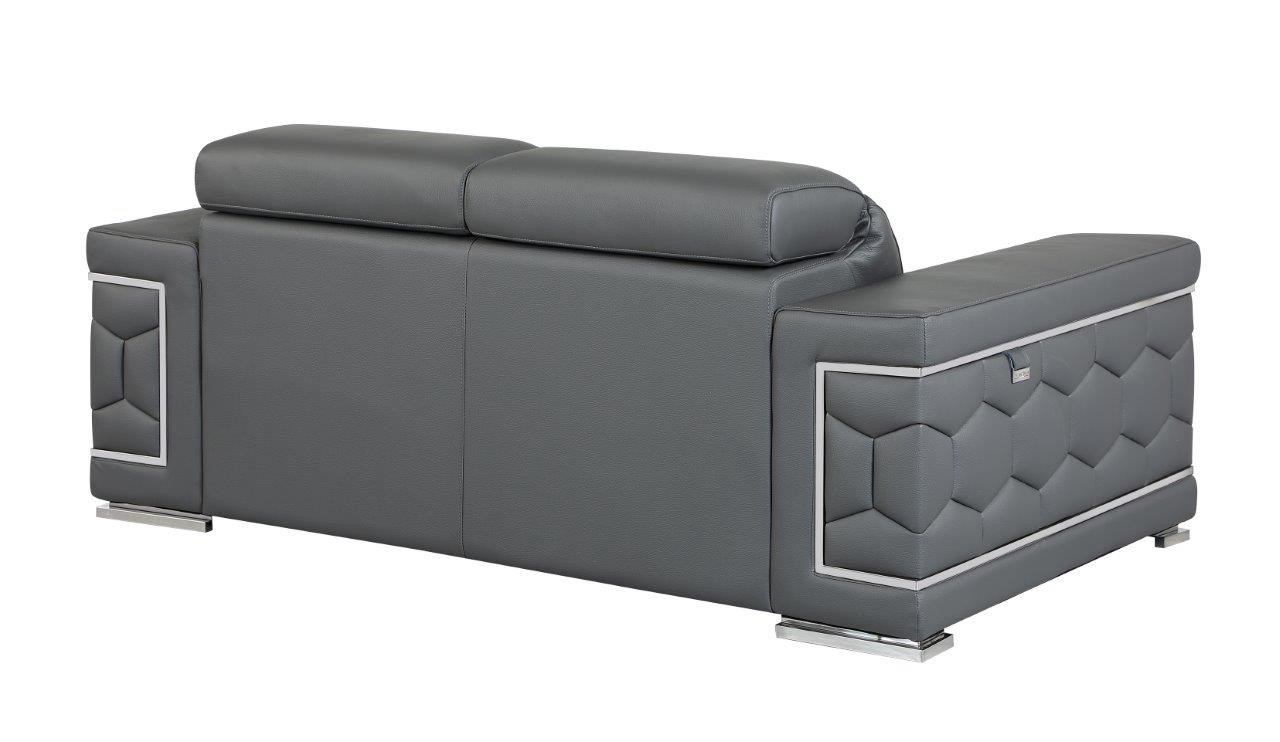GUF 692 Loveseat - Dark Gray, Genuine Italian Leather