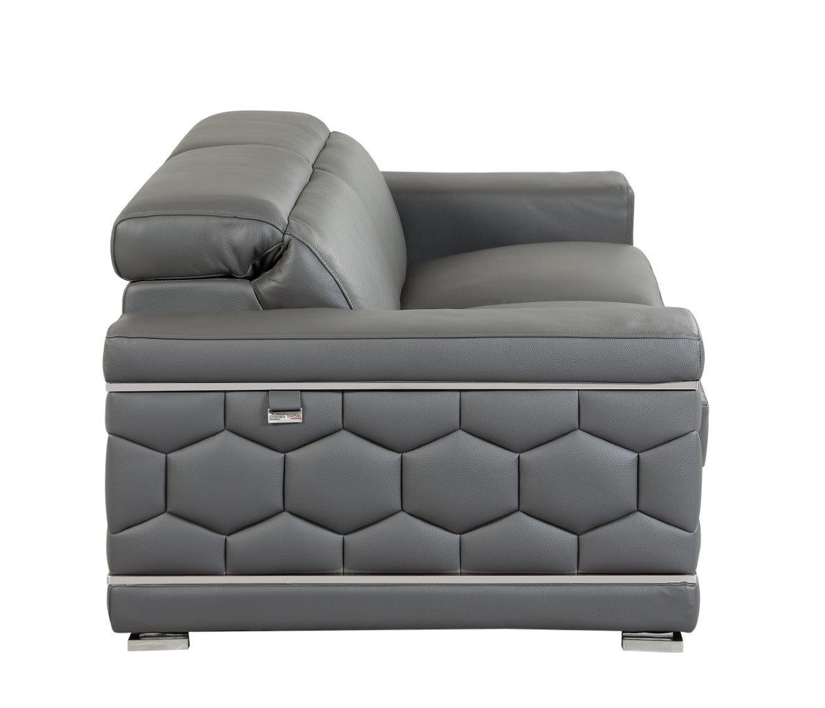 GUF 692 Loveseat - Dark Gray, Genuine Italian Leather