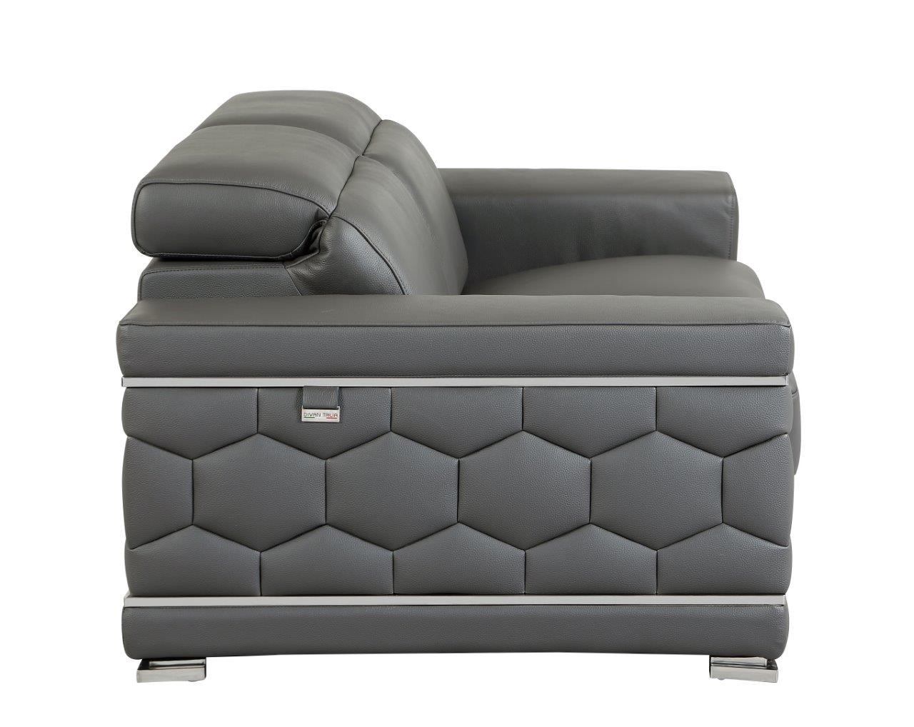 GUF 692 Sofa - Dark Gray, Genuine Italian Leather