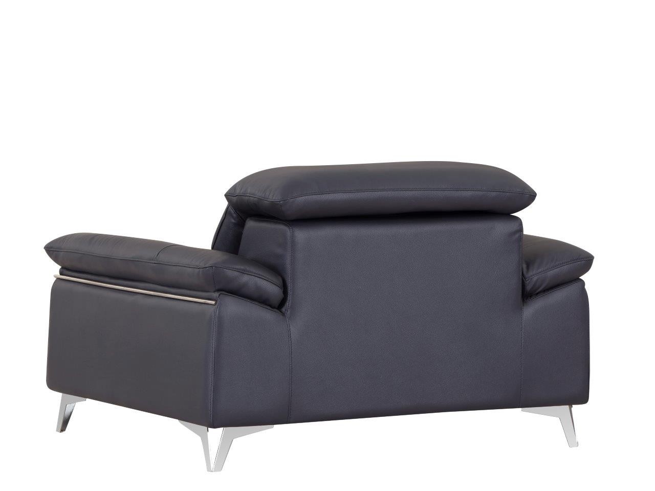 GUF 727 Armchair - Navy, Genuine Italian Leather