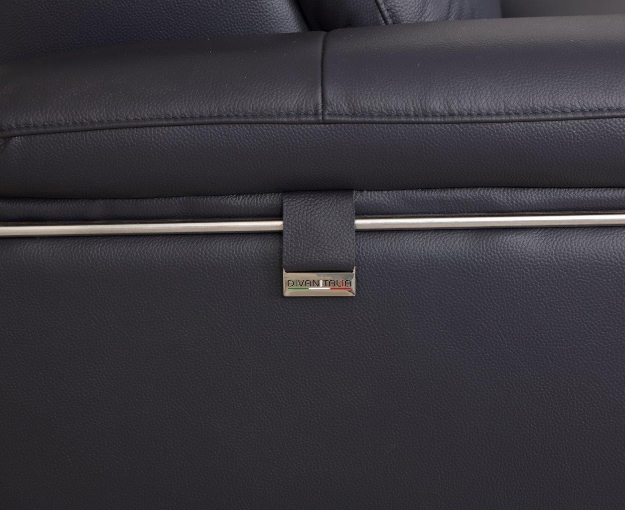 GUF 727 Sofa with Loveseat - Navy, Genuine Italian Leather