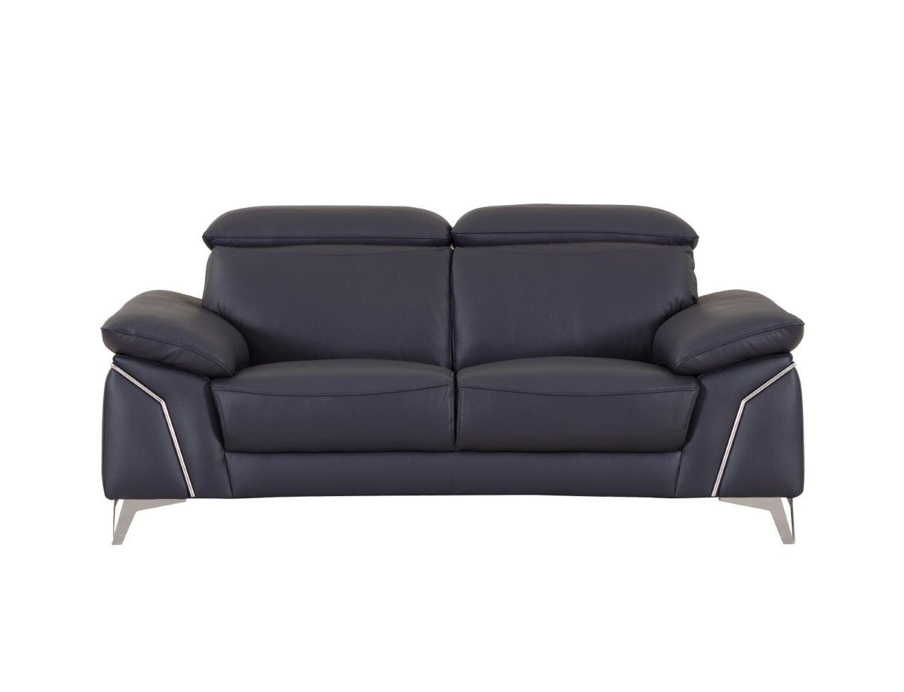 GUF 727 Sofa with Loveseat - Navy, Genuine Italian Leather