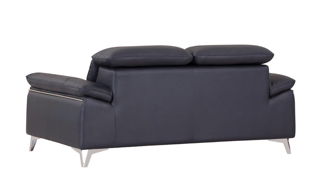 GUF 727 Sofa with Loveseat - Navy, Genuine Italian Leather