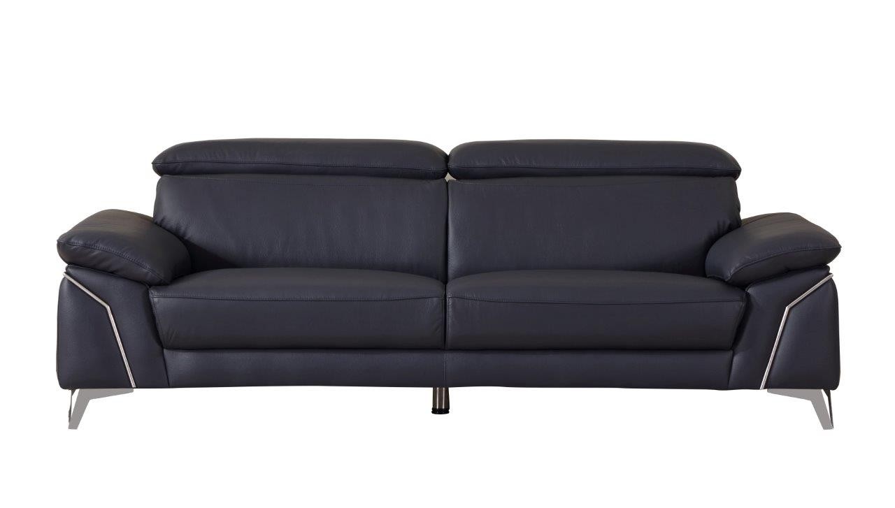 GUF 727 Sofa with Loveseat - Navy, Genuine Italian Leather