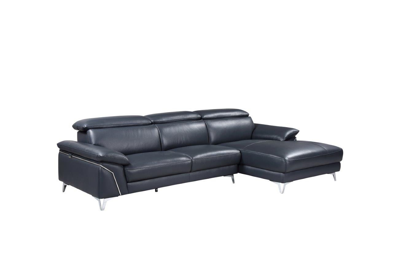 GUF 727 Sectional - Blue, Genuine Italian Leather