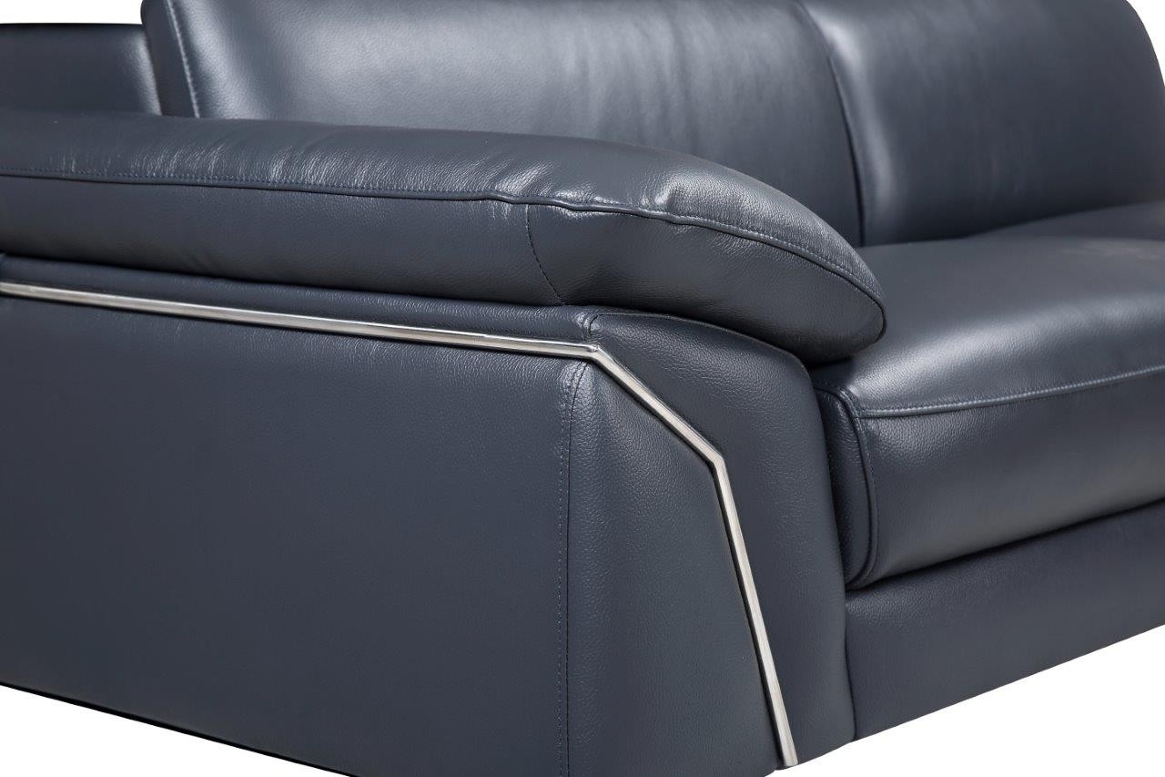 GUF 727 Sectional - Blue, Genuine Italian Leather