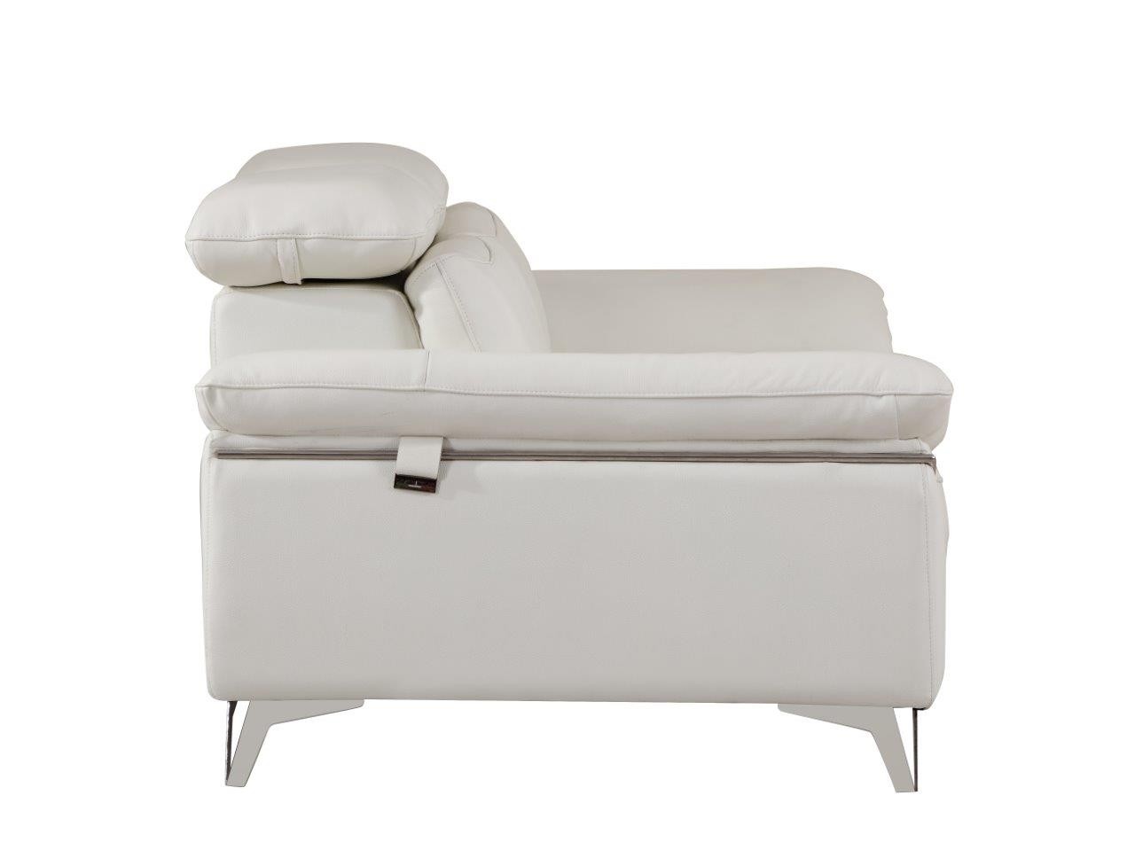 GUF 727 Sofa with Loveseat - White, Genuine Italian Leather