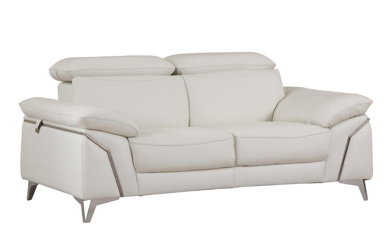 GUF 727 Sofa with Loveseat - White, Genuine Italian Leather