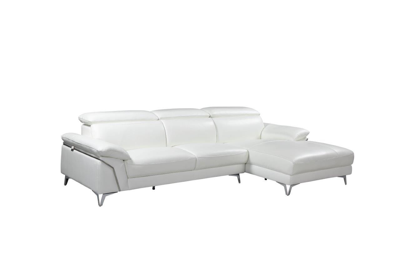 GUF 727 Sectional - White, Genuine Italian Leather