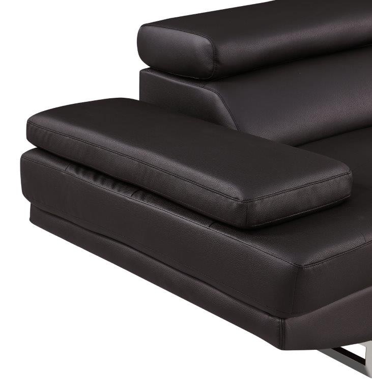 GUF 8136 Right Facing Sectional - Brown, Leather