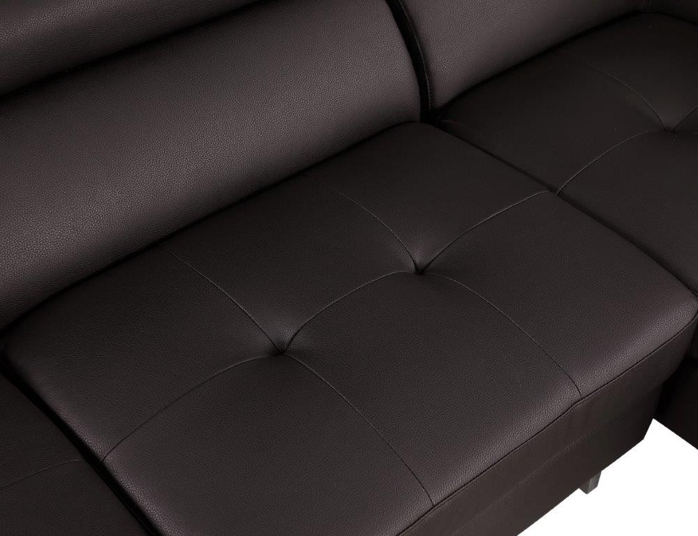 GUF 8136 Right Facing Sectional - Brown, Leather