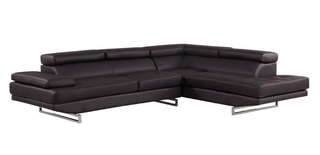 GUF 8136 Right Facing Sectional - Brown, Leather