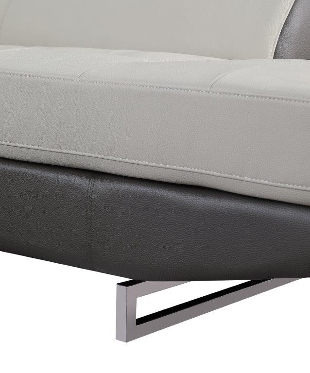 GUF 8136 Right Facing Two-Tone Sectional - White/Gray, Leather
