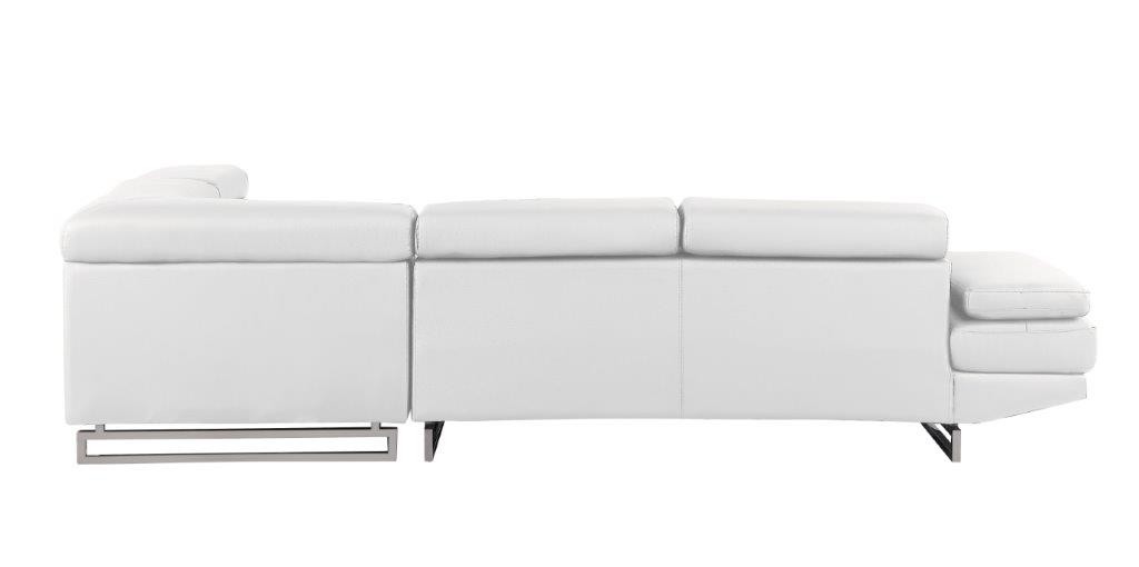 GUF 8136 Right Facing Sectional - White, Leather