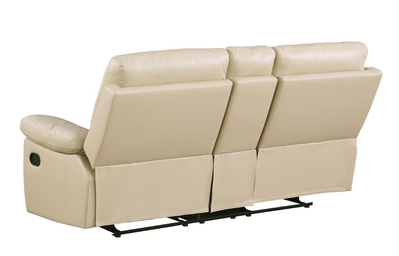 GUF 9345 Sofa Set with Console Loveseat - Beige, Leather Air/Match