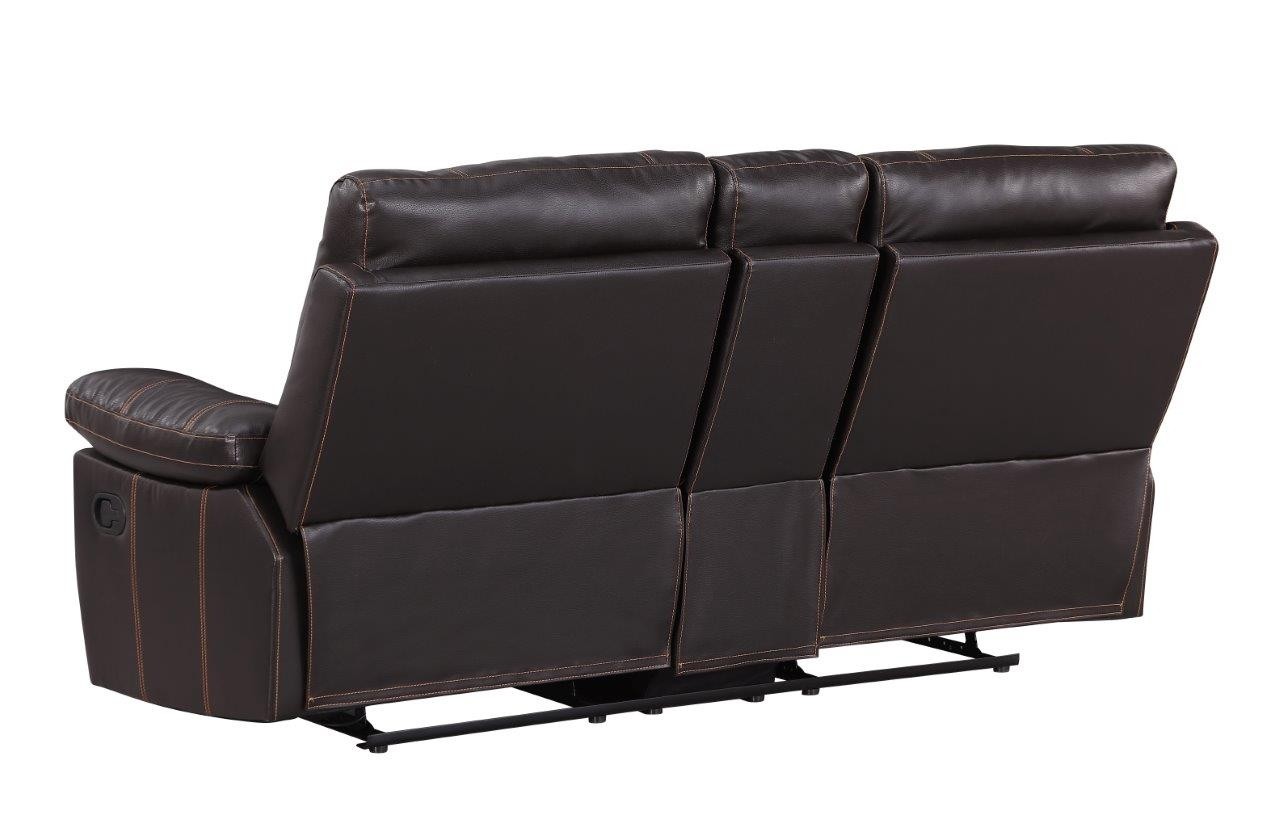 GUF 9345 Sofa Set with Console Loveseat - Brown, Leather Air/Match