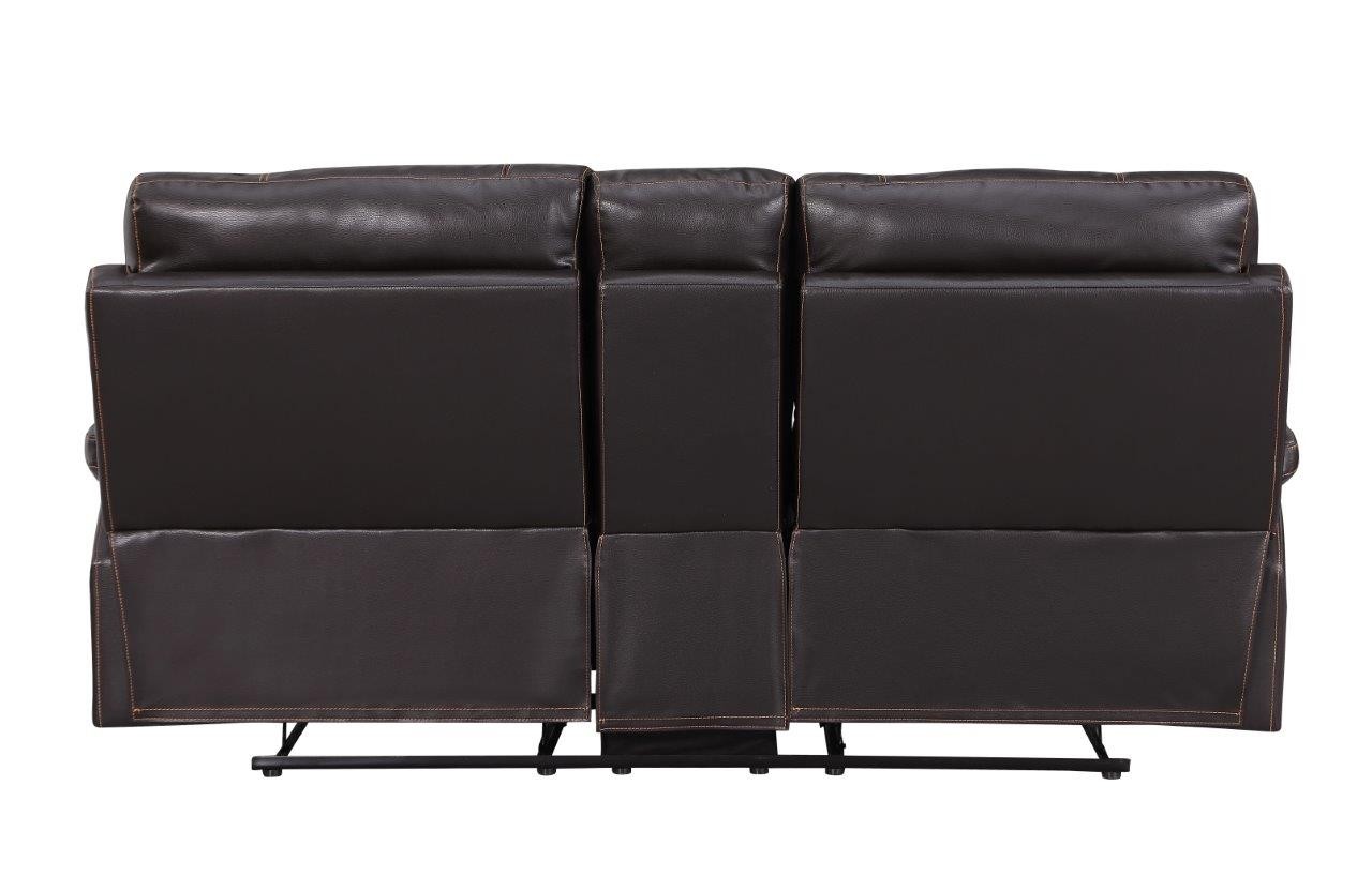 GUF 9345 Sofa Set with Console Loveseat - Brown, Leather Air/Match
