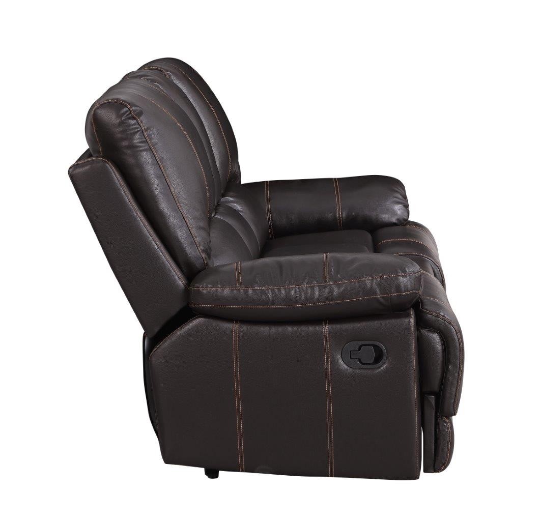 GUF 9345 Sofa Set with Console Loveseat - Brown, Leather Air/Match