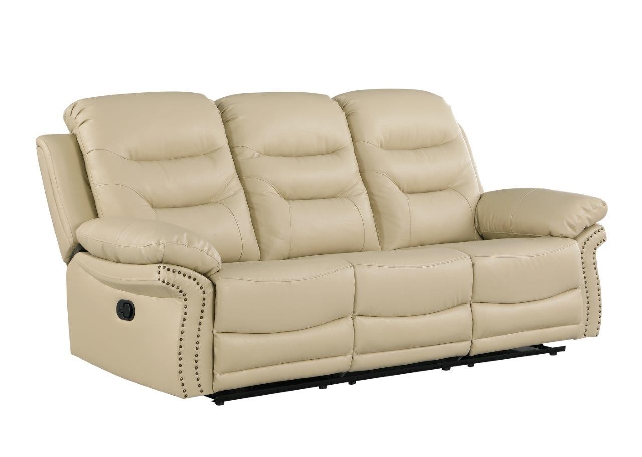 GUF 9392 Sofa Set with Console Loveseat - Beige, Leather Air/Match