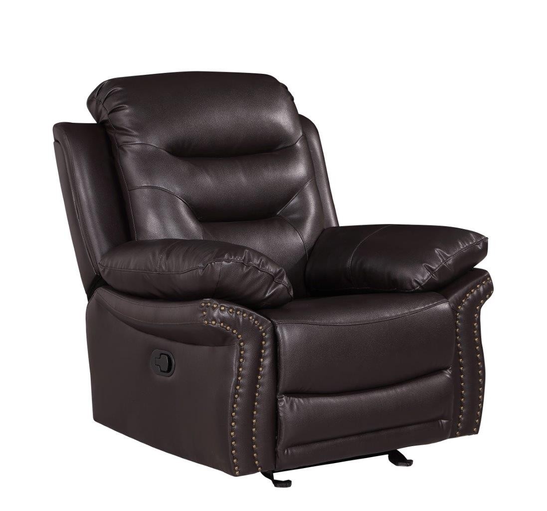 GUF 9392 Sofa Set with Console Loveseat - Brown, Leather Air/Match