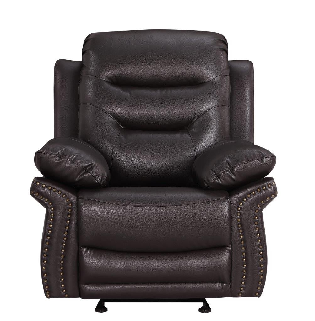 GUF 9392 Sofa Set with Console Loveseat - Brown, Leather Air/Match