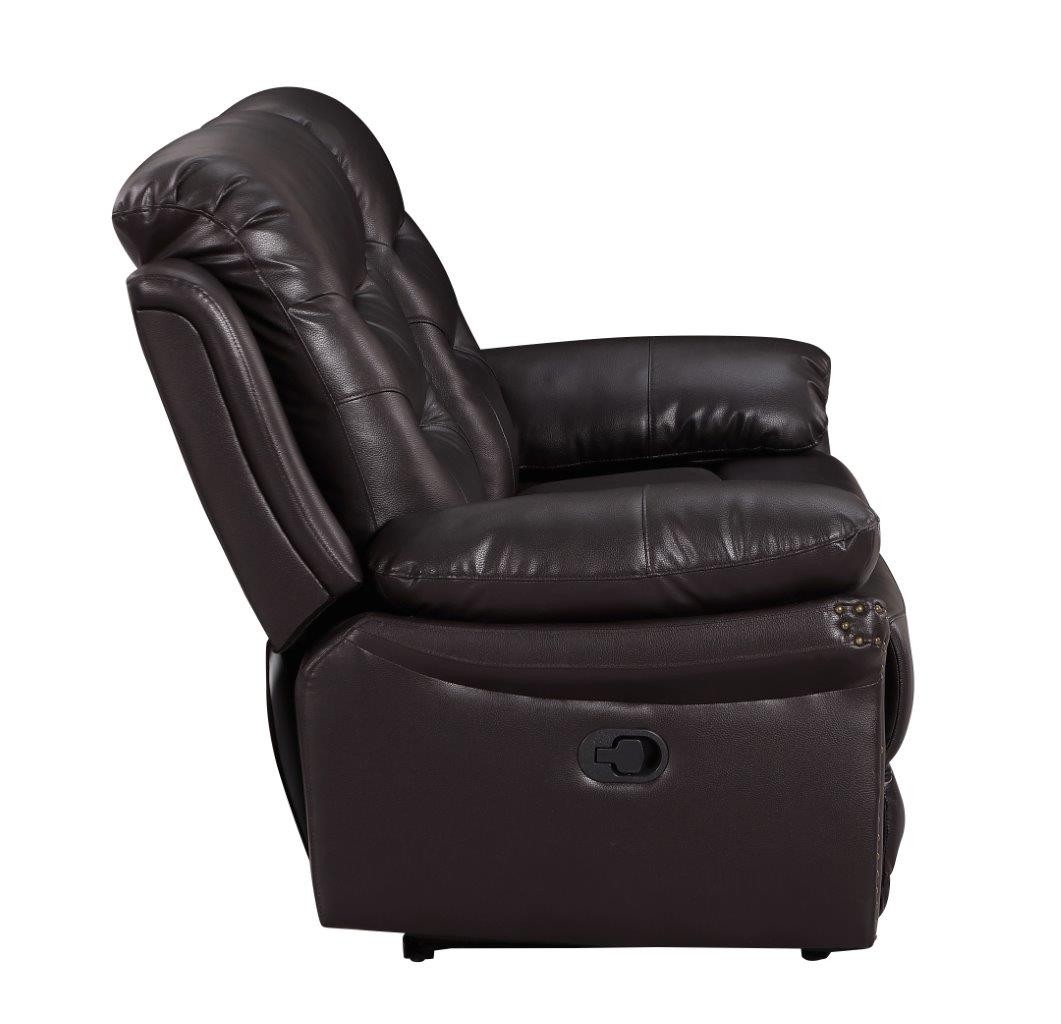GUF 9392 Sofa Set with Console Loveseat - Brown, Leather Air/Match