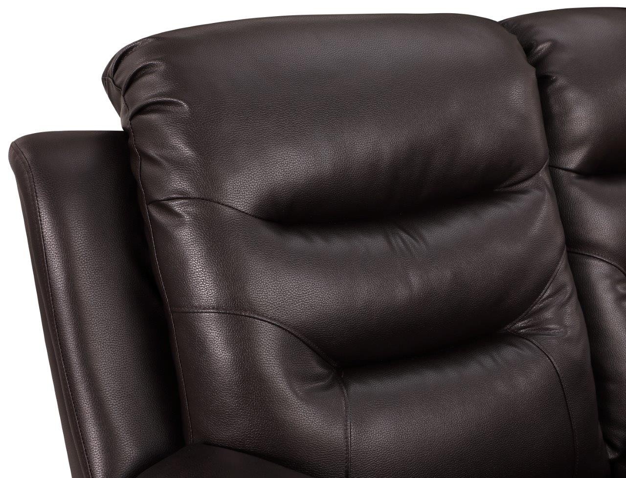 GUF 9392 Sofa Set with Console Loveseat - Brown, Leather Air/Match