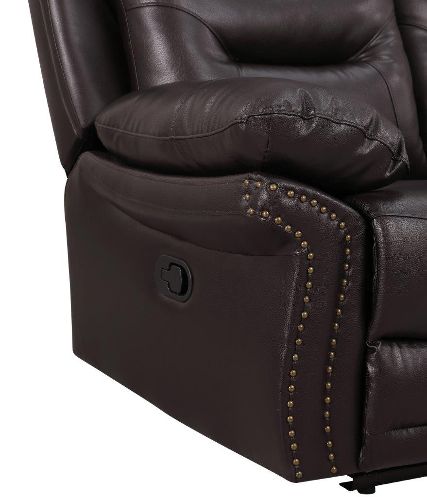 GUF 9392 Sofa Set with Console Loveseat - Brown, Leather Air/Match
