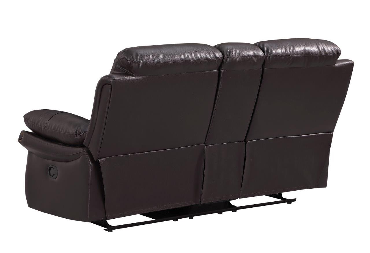 GUF 9392 Sofa Set with Console Loveseat - Brown, Leather Air/Match