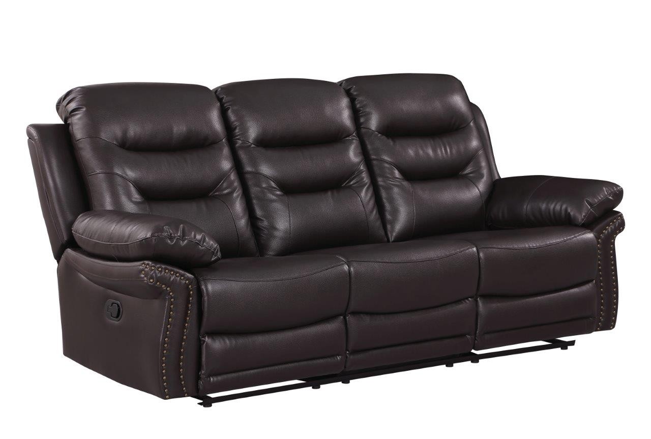 GUF 9392 Sofa Set with Console Loveseat - Brown, Leather Air/Match