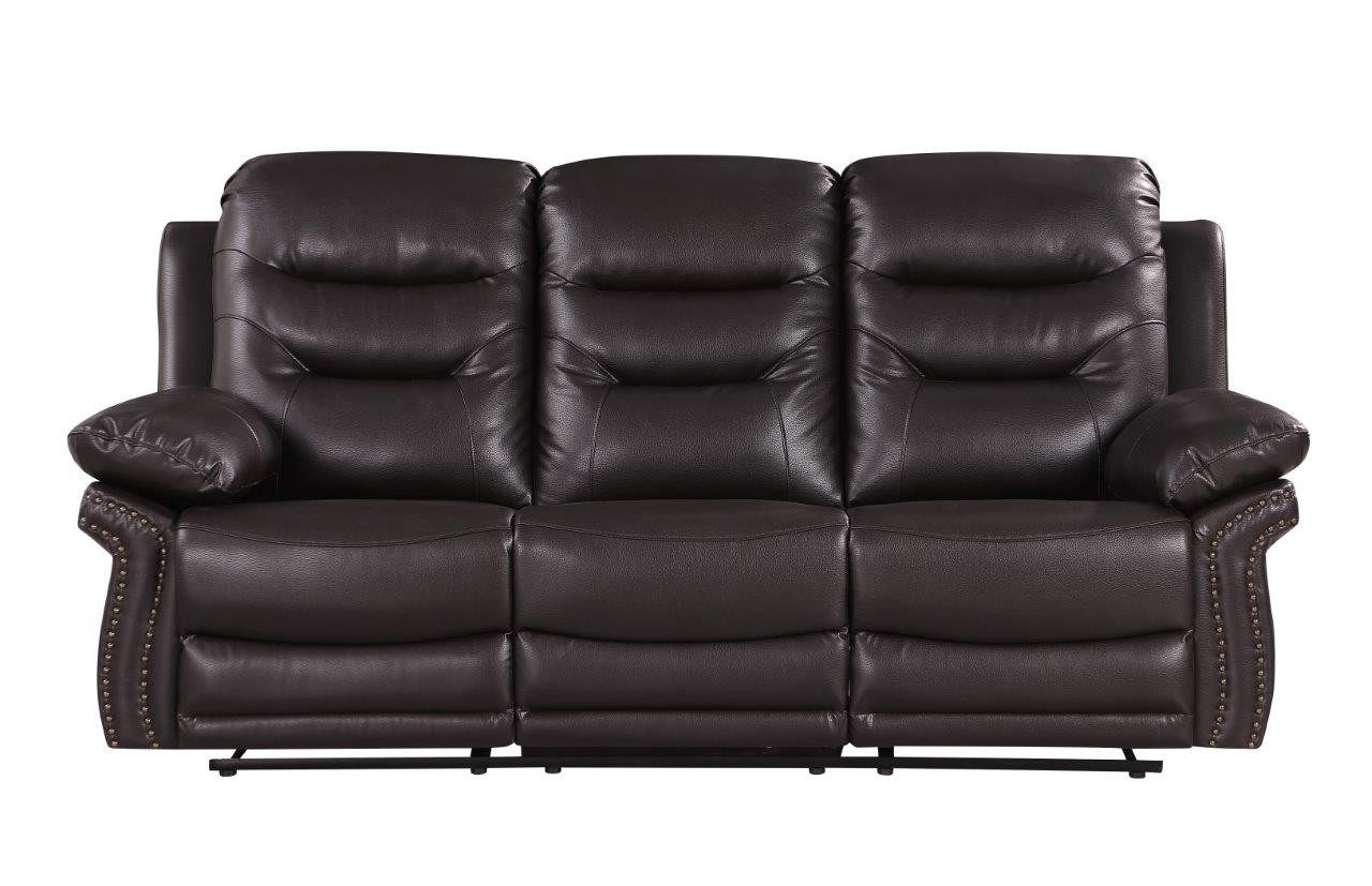 GUF 9392 Sofa Set with Console Loveseat - Brown, Leather Air/Match