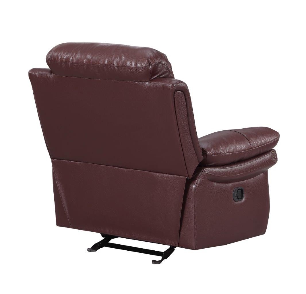 GUF 9392 Sofa Set with Console Loveseat - Burgundy, Leather Air/Match
