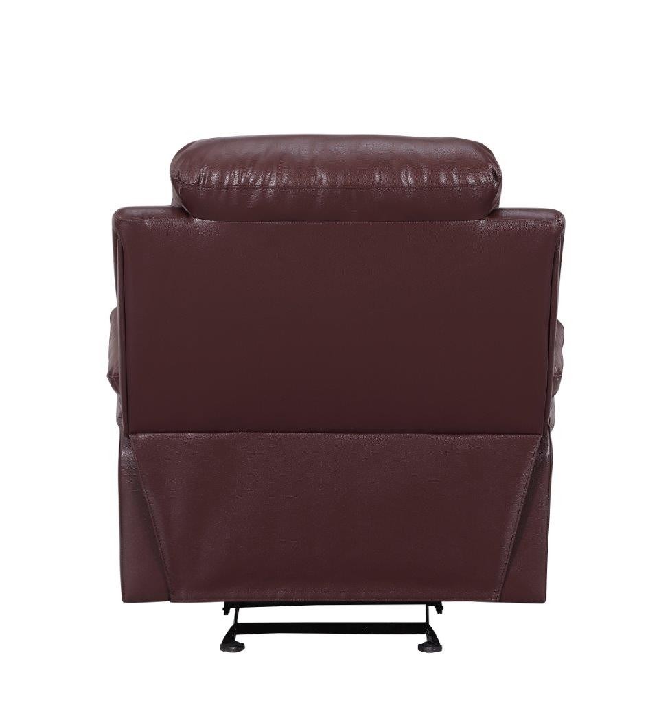 GUF 9392 Sofa Set with Console Loveseat - Burgundy, Leather Air/Match