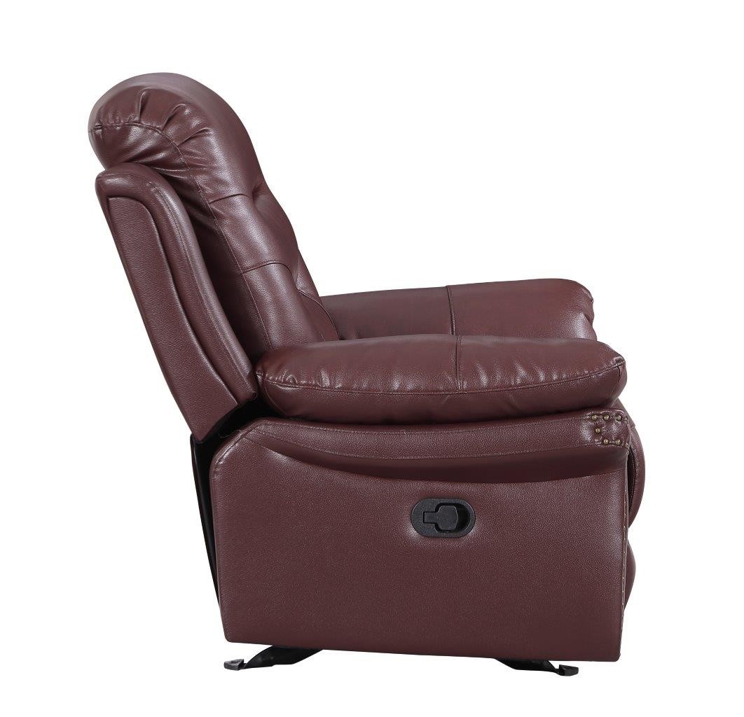 GUF 9392 Sofa Set with Console Loveseat - Burgundy, Leather Air/Match