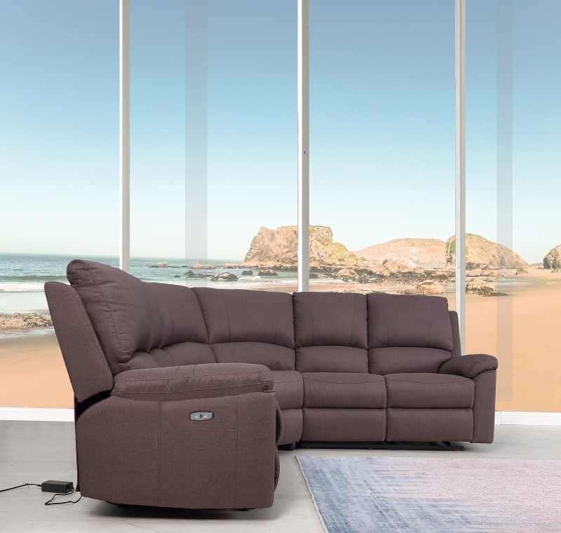 GUF 9241 Sectional with Power Recliners - Brown, Chanille