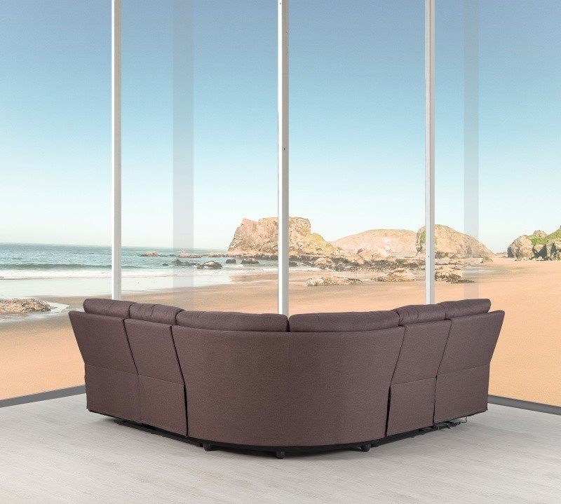 GUF 9241 Sectional with Power Recliners - Brown, Chanille