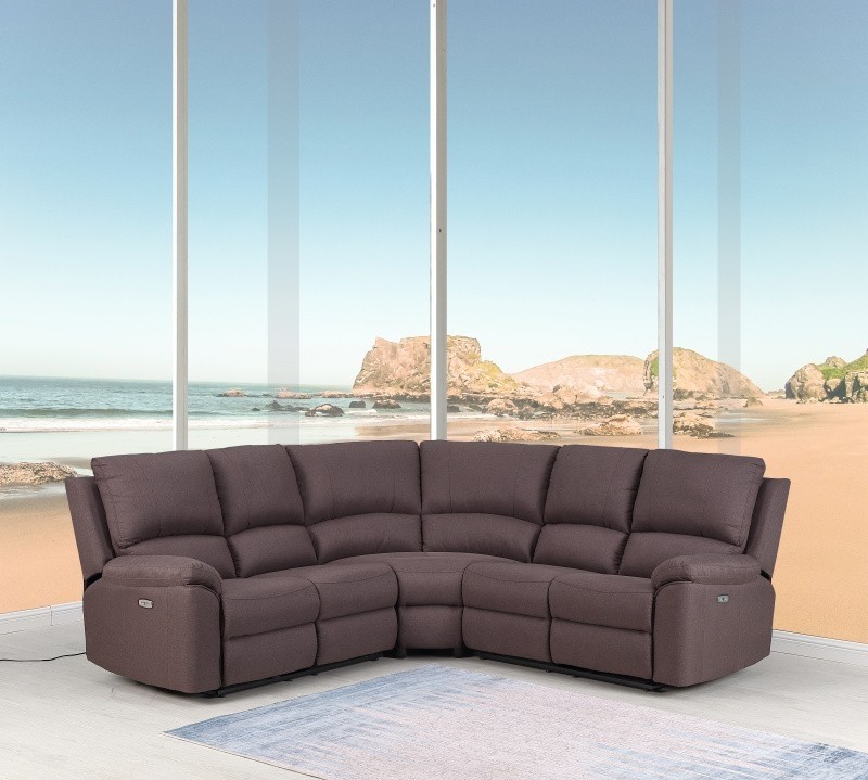 GUF 9241 Sectional with Power Recliners - Brown, Chanille