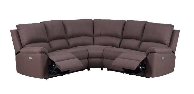 GUF 9241 Sectional with Power Recliners - Brown, Chanille