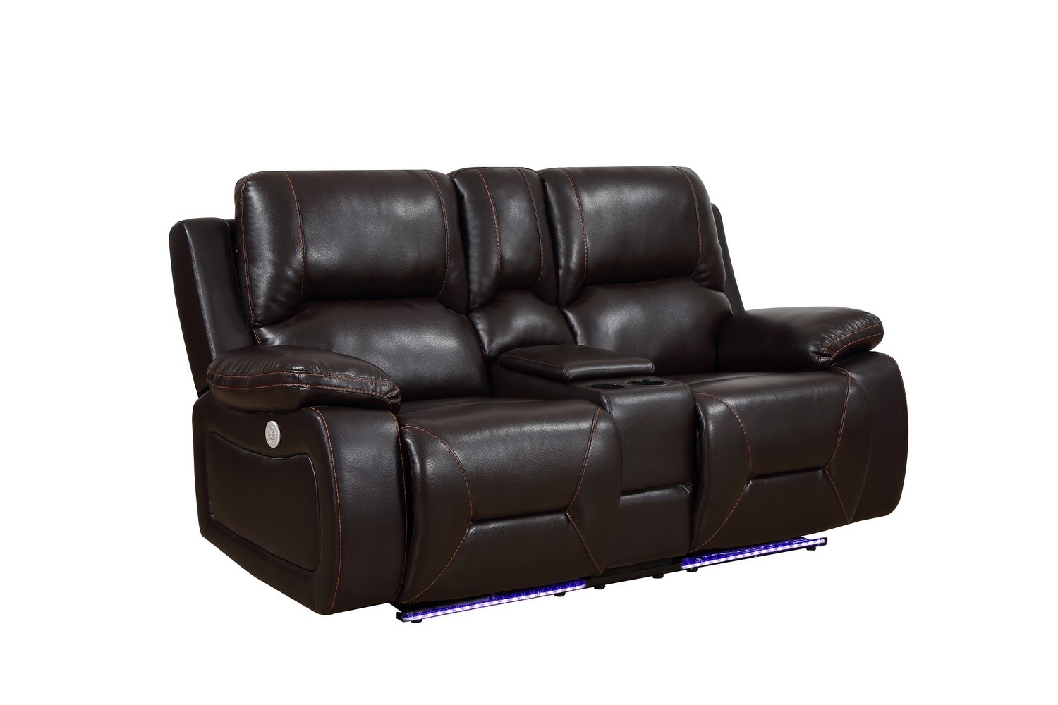 GUF - 9422 Power Reclining Console Loveseat in Brown, Leather Air