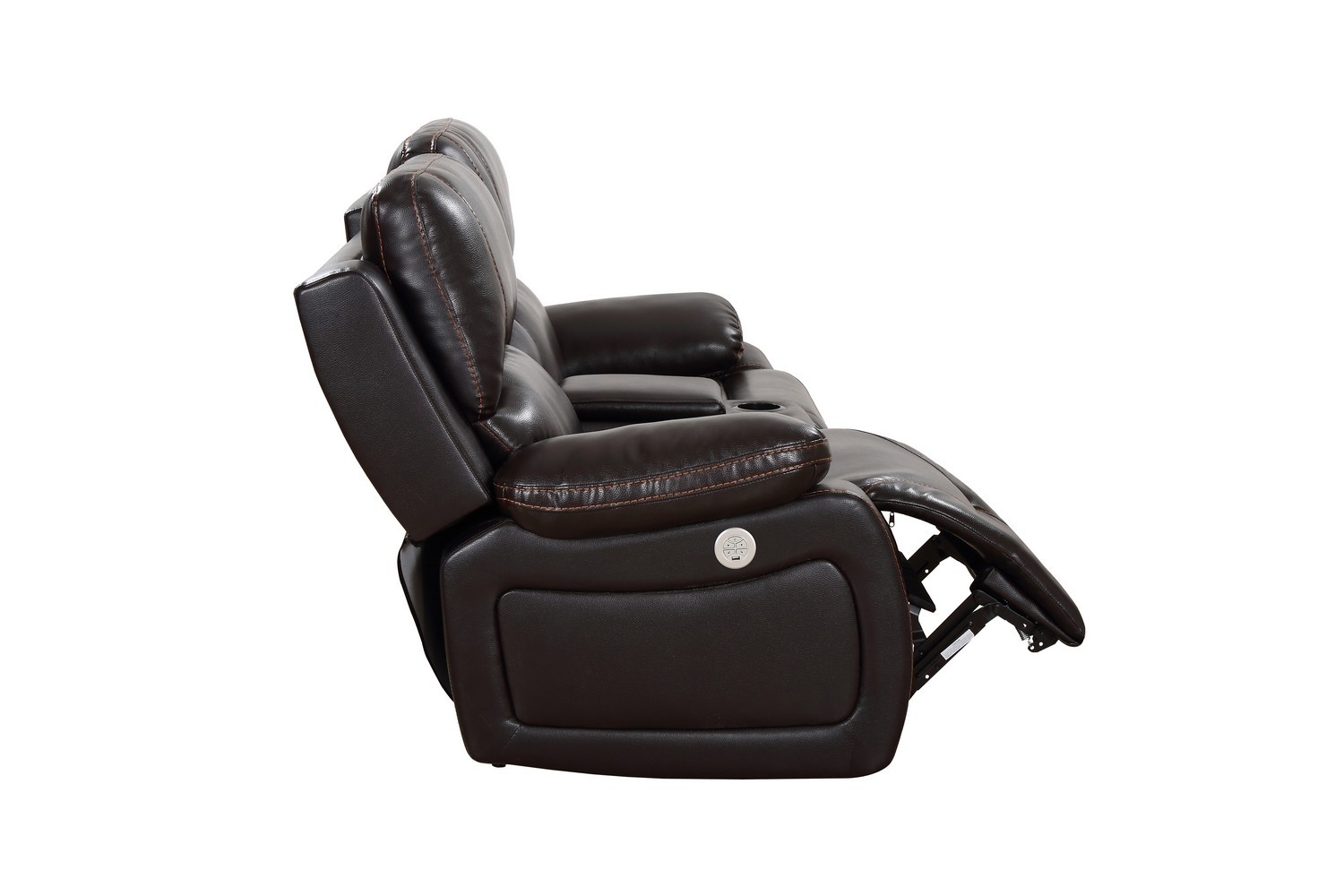 GUF - 9422 Power Reclining Console Loveseat in Brown, Leather Air