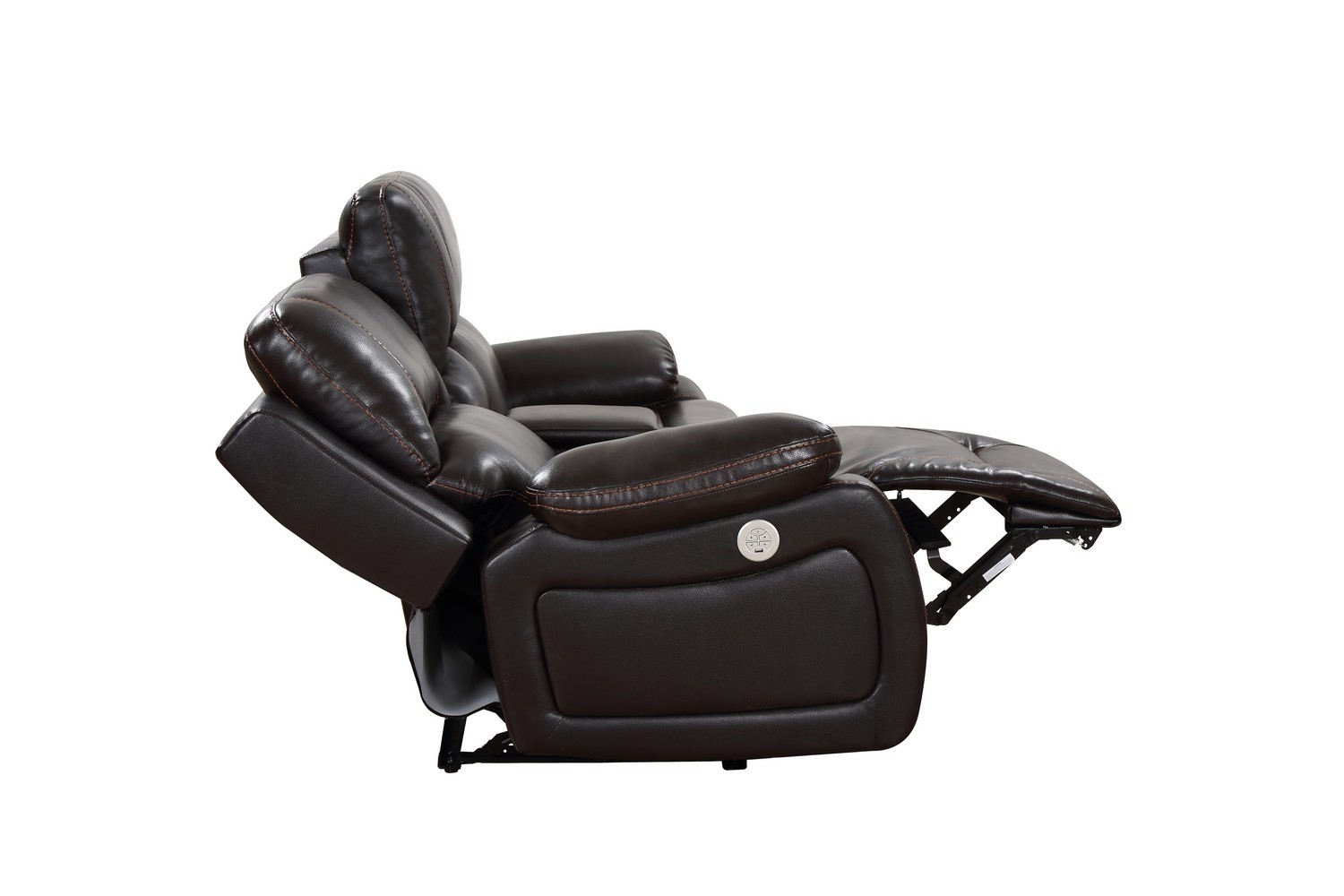 GUF - 9422 Power Reclining Console Loveseat in Brown, Leather Air