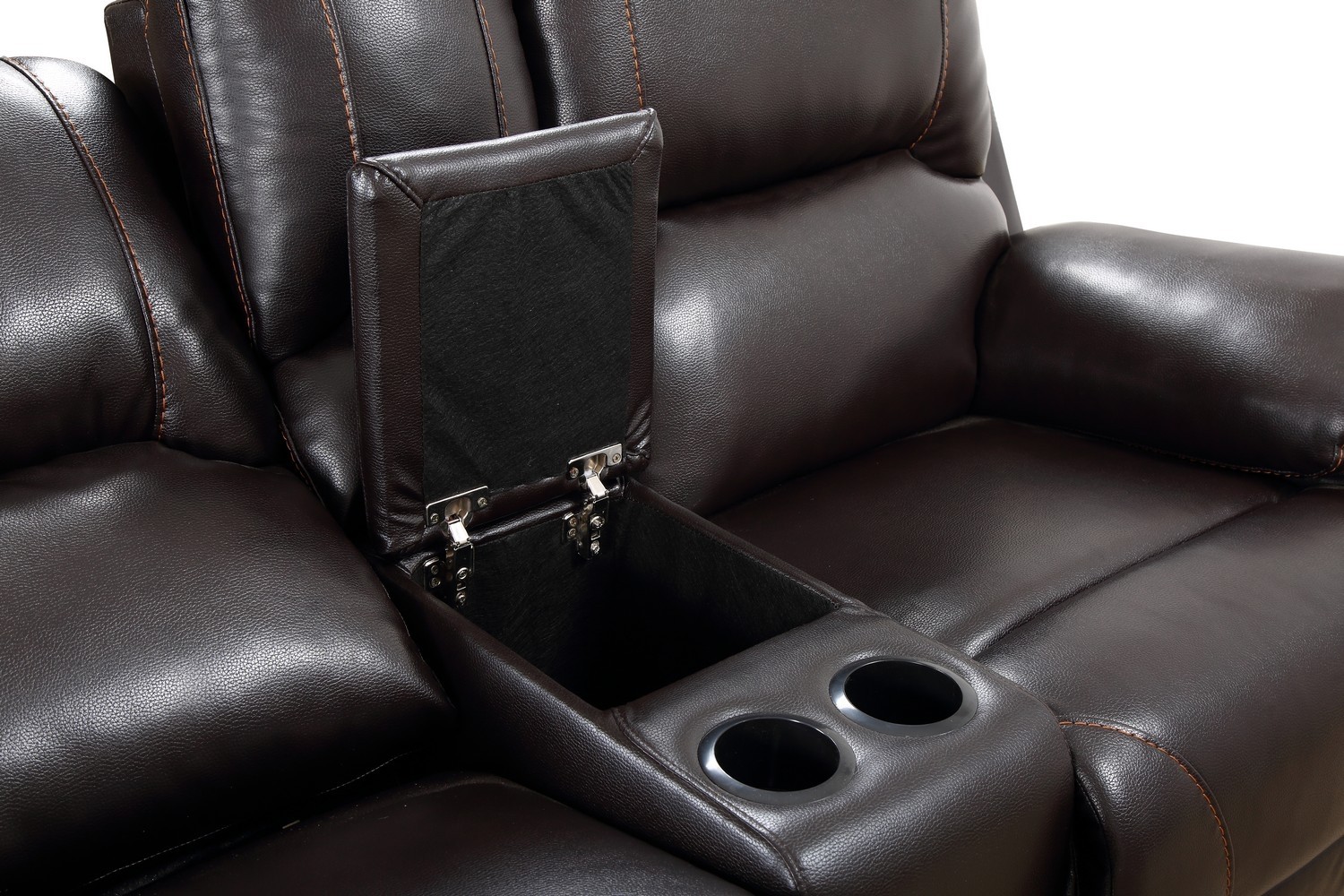 GUF - 9422 Power Reclining Console Loveseat in Brown, Leather Air