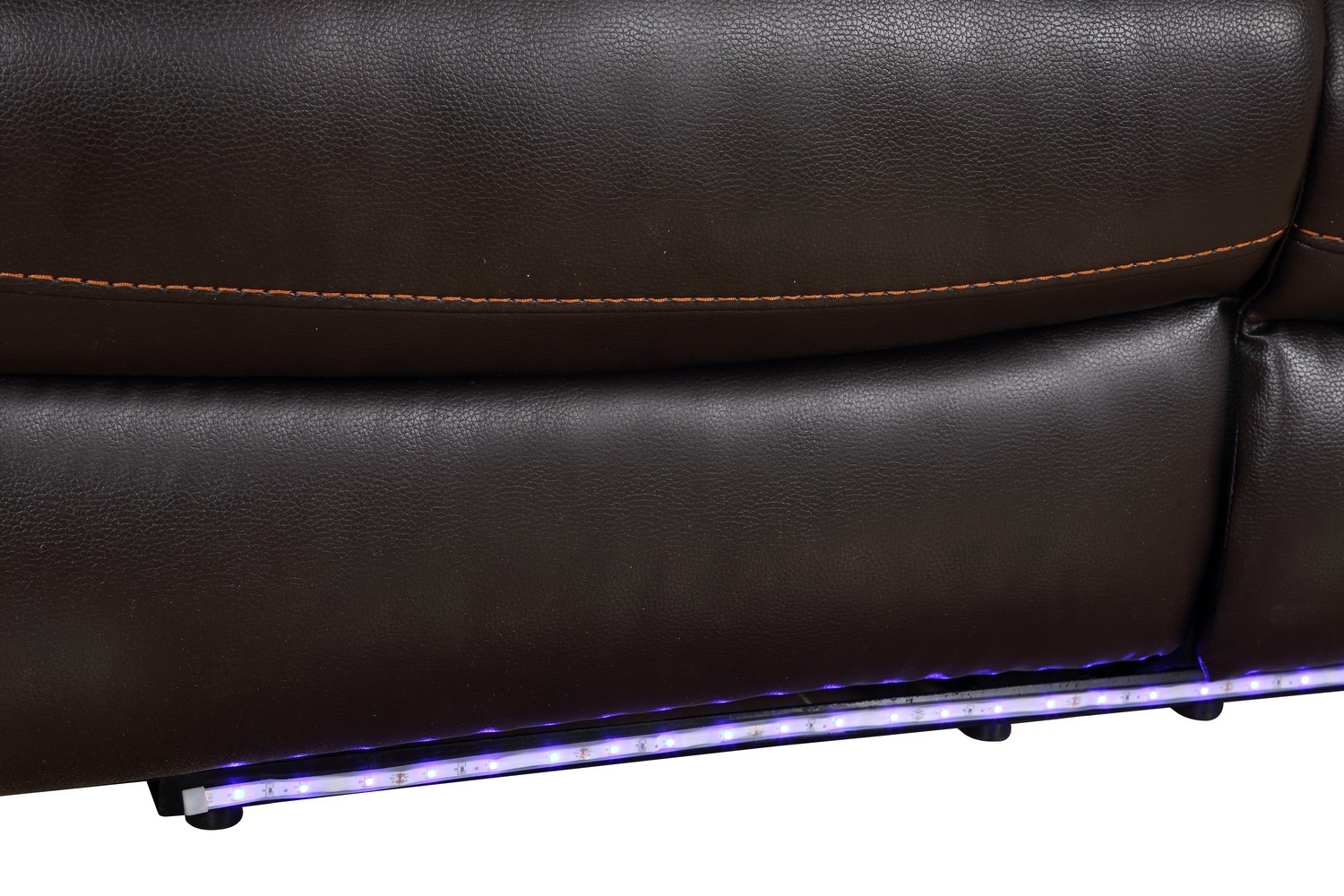 GUF 9442 Power Reclining Console Loveseat - Brown, Leather Air