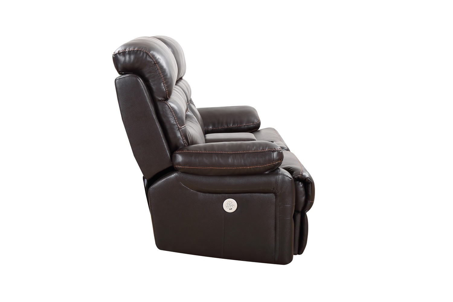 GUF 9442 Power Reclining Console Loveseat - Brown, Leather Air